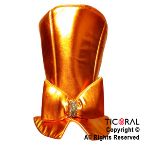 SOMBRERO GALERON METAL LISO CON MOO NARANJA x 1